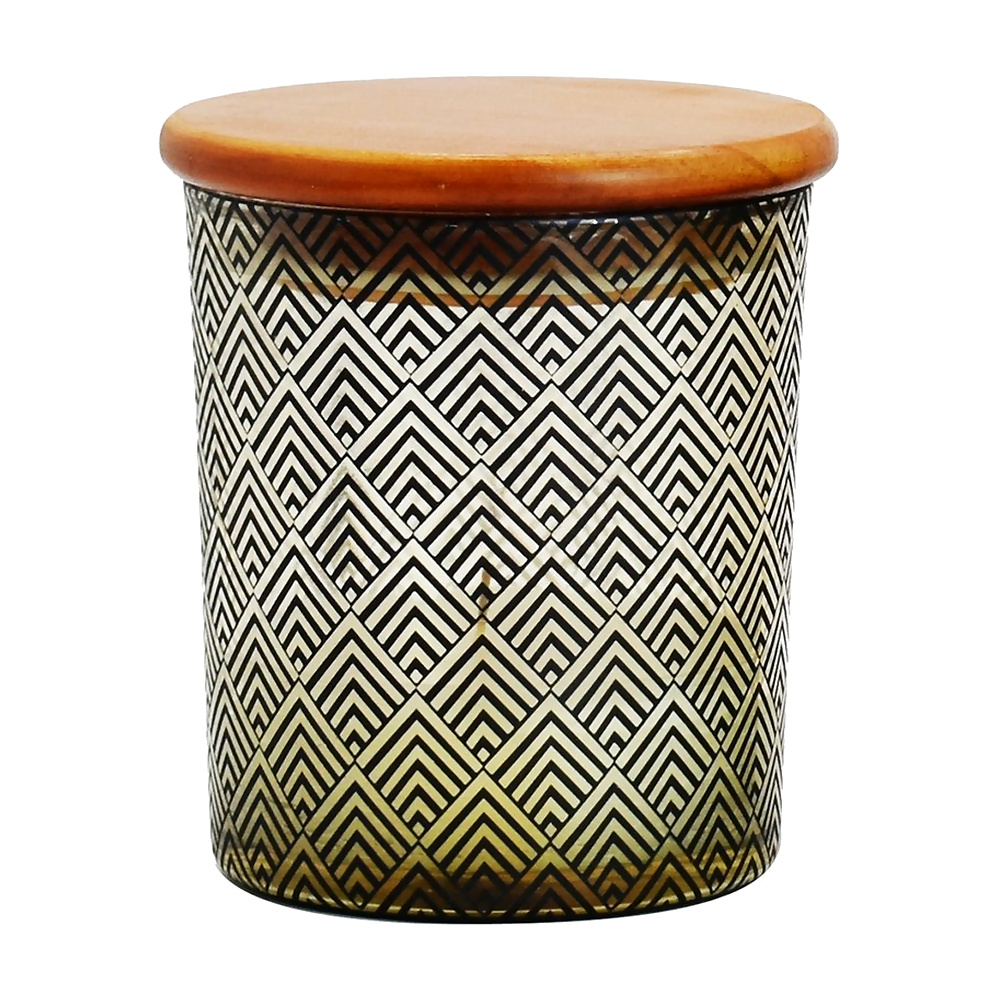 [149838] VELA VIDRIO TAPA BAMBOO ROMBOS- 851027
