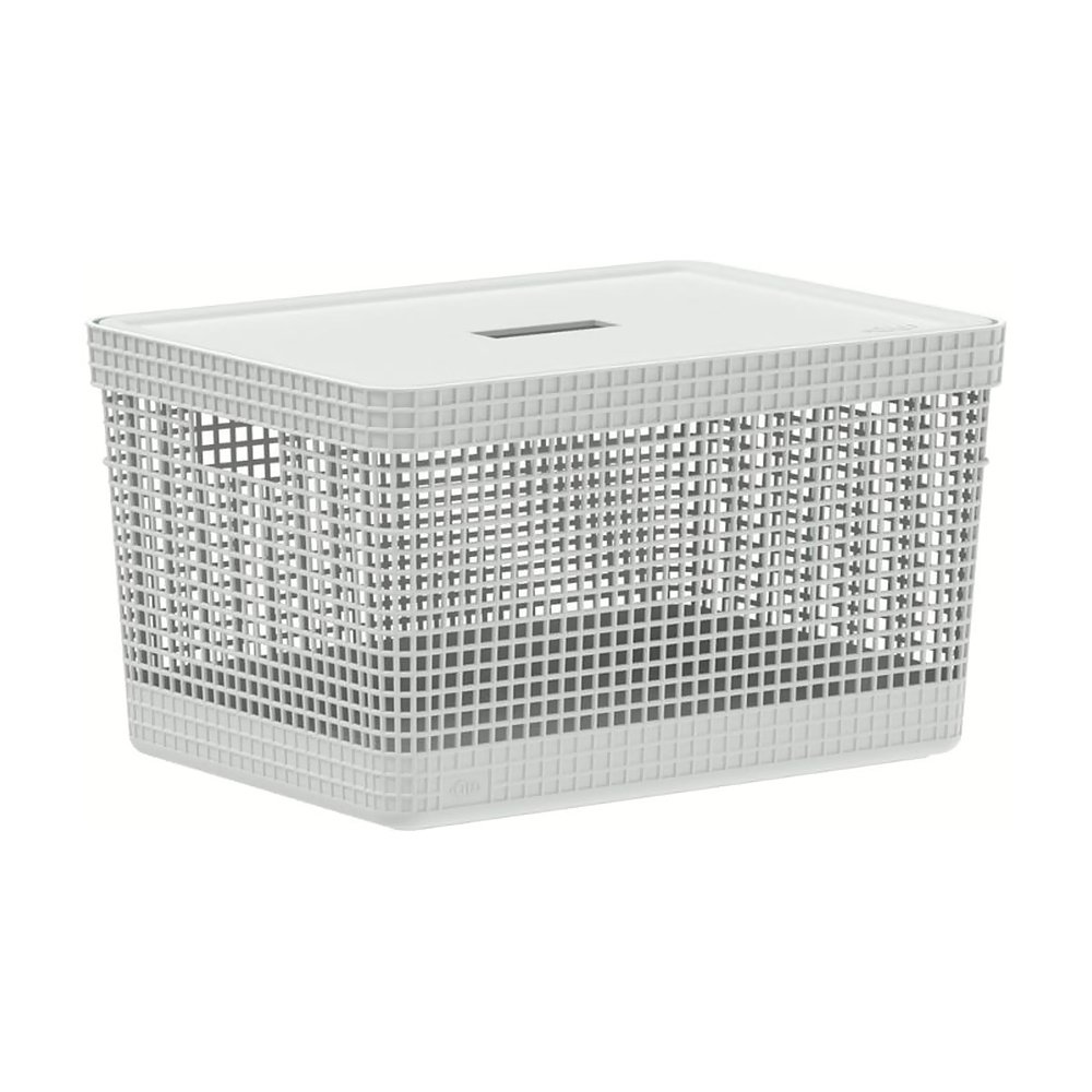 [186338] CESTA GRID CON TAPA 20L BLANCO OCÉANO CG350BCOF