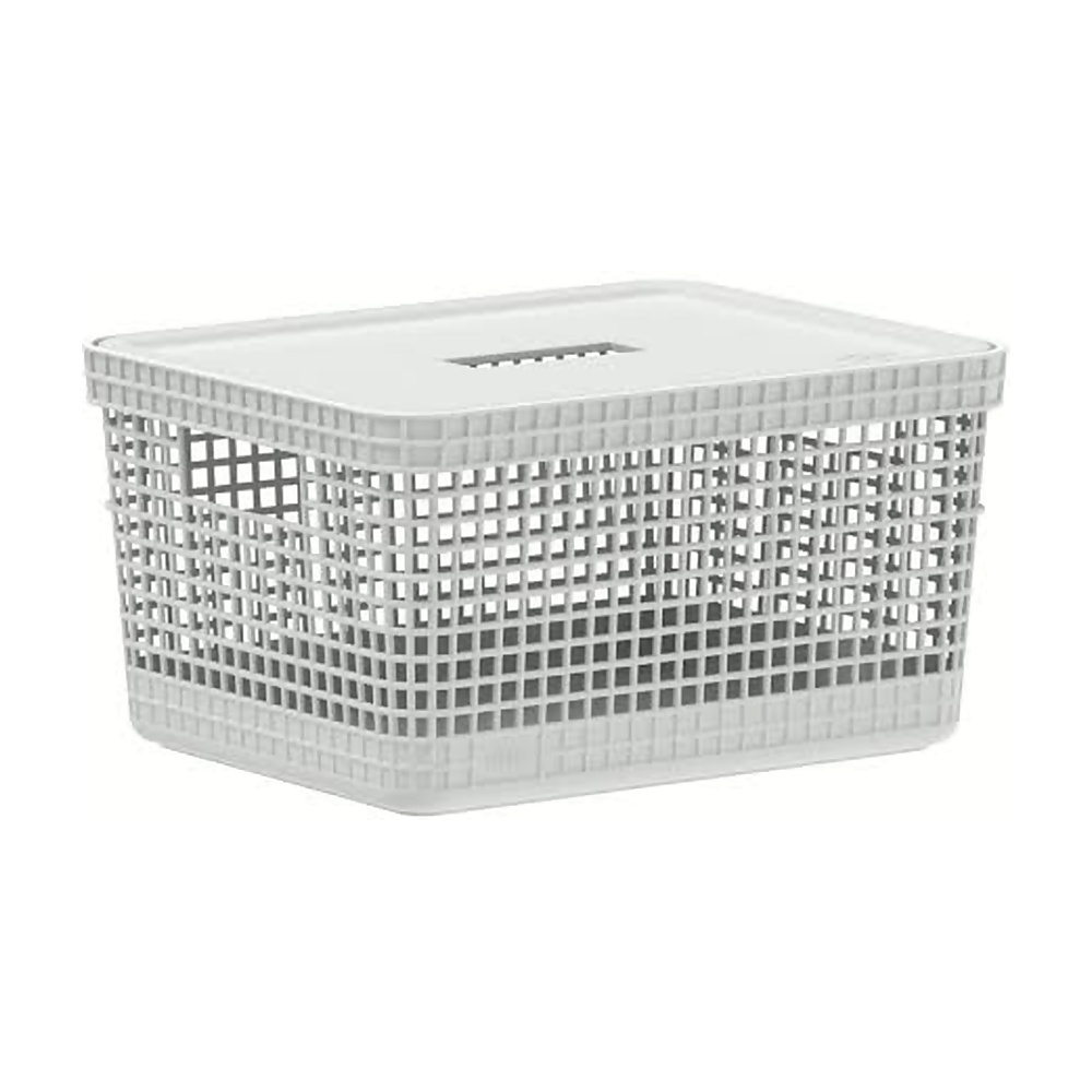 [186339] CESTA GRID CON TAPA 8L BLANCO OCÉANO CG250BCOF