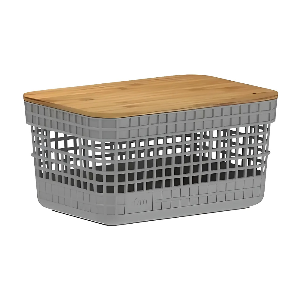 [186365] Cesta GRIDc/Tap Bamb 2.5L OU - GRIS - CG155CHF