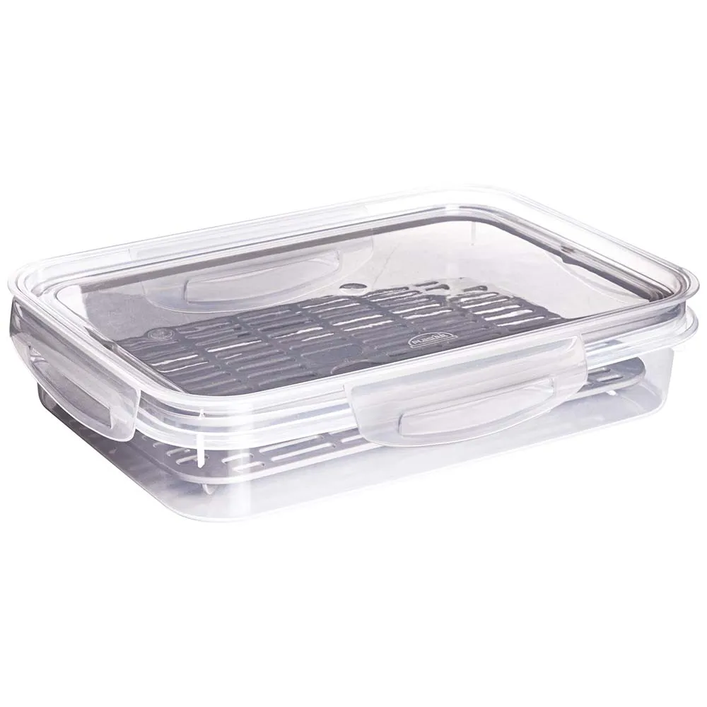 [234701] 14297 RECIPIENTE TRABA RECT C/ ESCURRIDOR 1,1L GR
