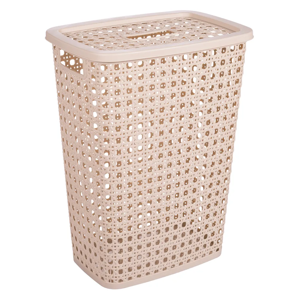 [234824] 15057 CESTO PARA ROPAS ALTO RENDA BEIGE