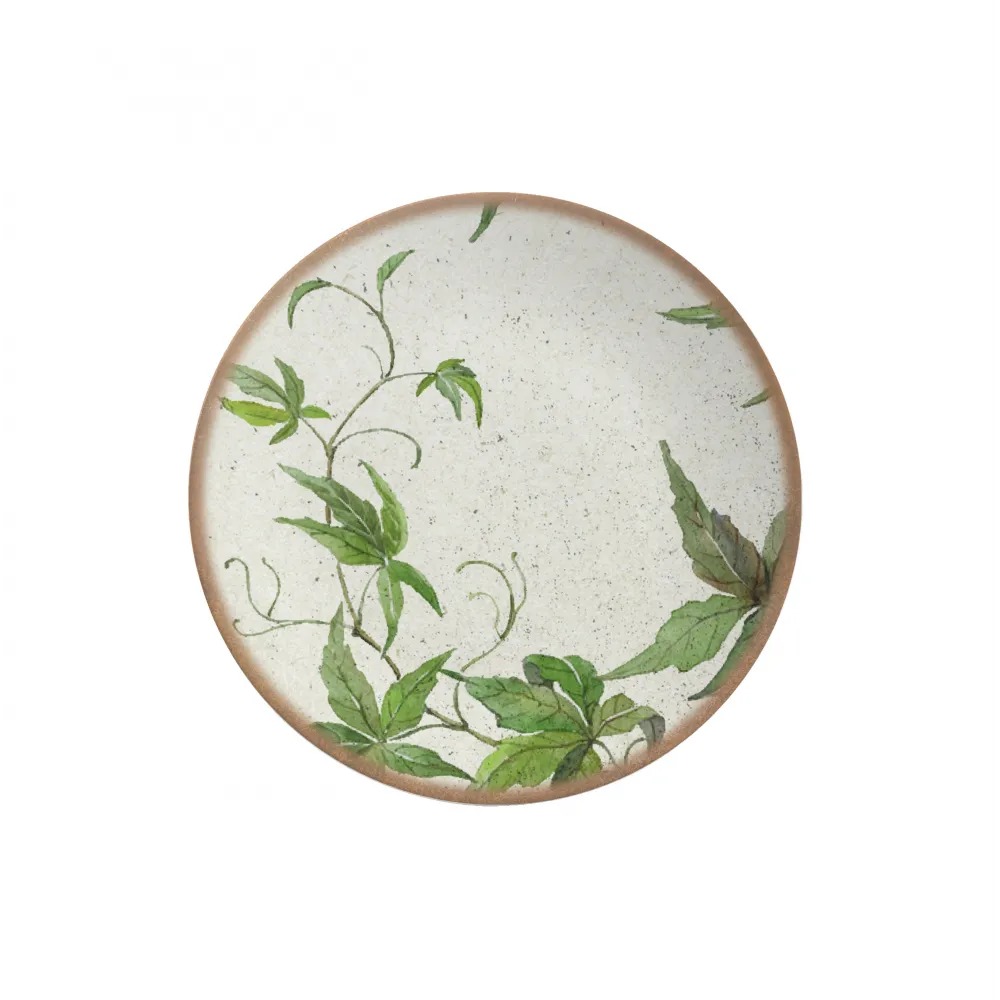 [203560] PLATO POSTRE COUP TROPICAL LEAVES MATTE 7584-203