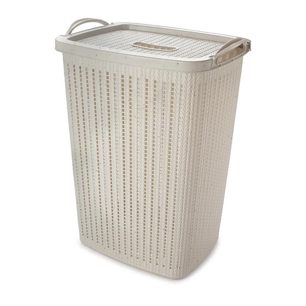 [250874] CESTO TRAMA PARA ROPA 40L MÁRMOL 3425
