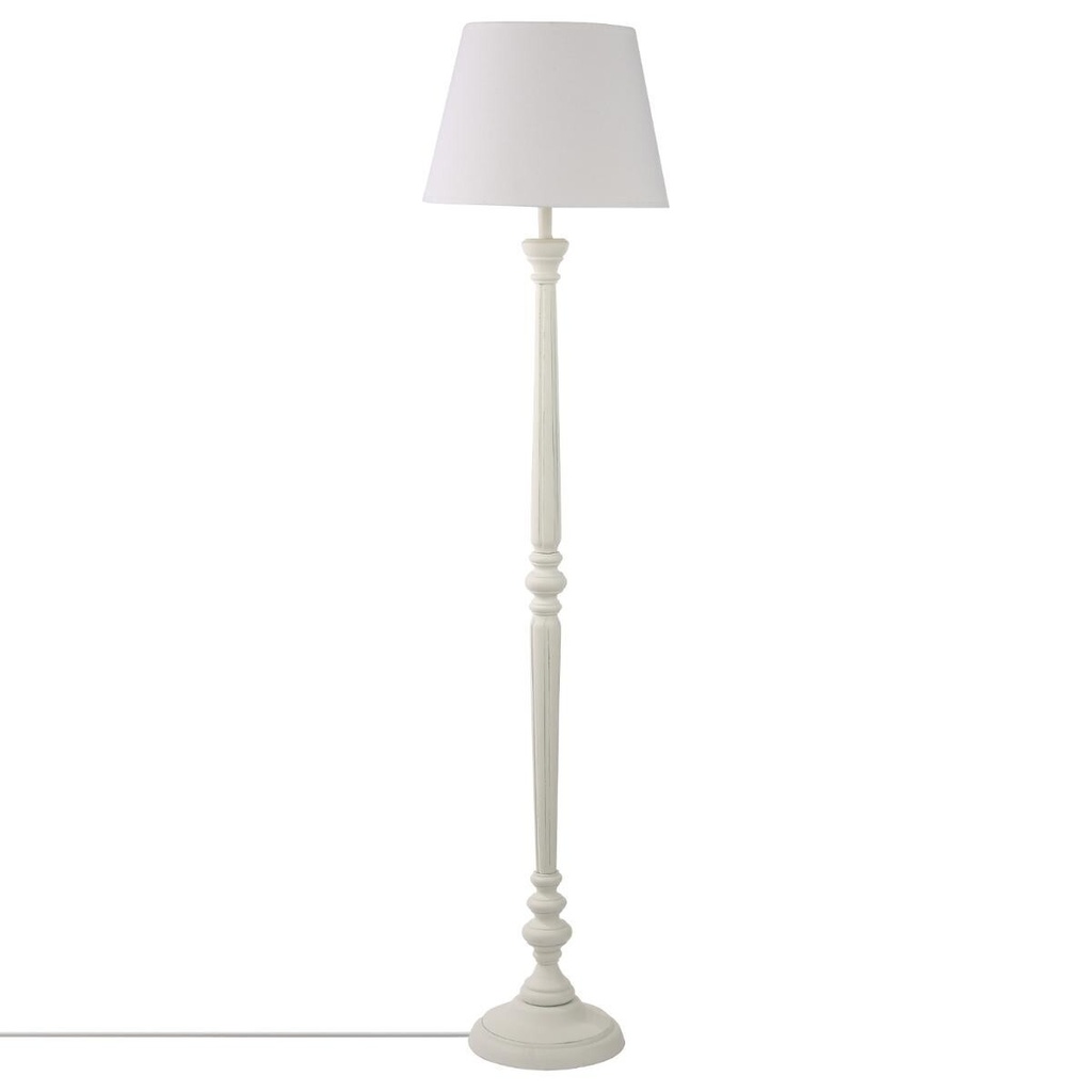 [252562] LAMPARA DE PIE MADERA BLANCA LEO H156 124255
