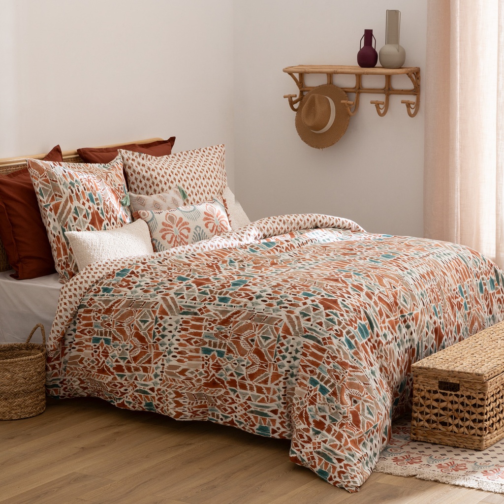 JUEGO DE EDREDÓN ESTAMPADO IKAT 240X220 209027