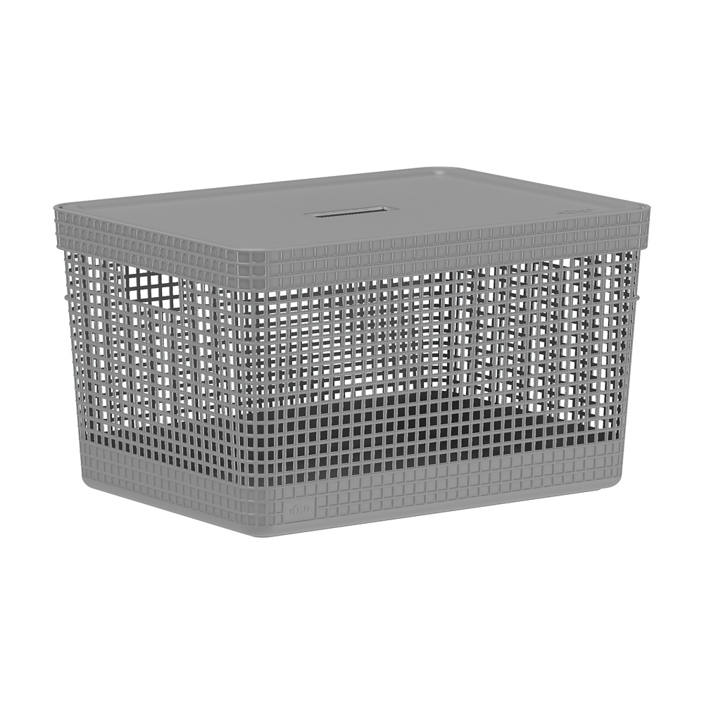 [186356] CESTA GRID CON TAPA 20L GRIS  CG350CHF