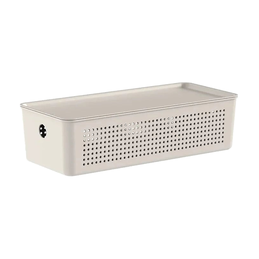 [268168] CESTO FLOW CON TAPA 34X15X10 BEIGE CFW205BGF