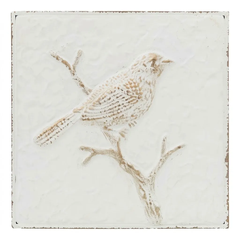 DECORACION METAL PAJARO 26X26 215594