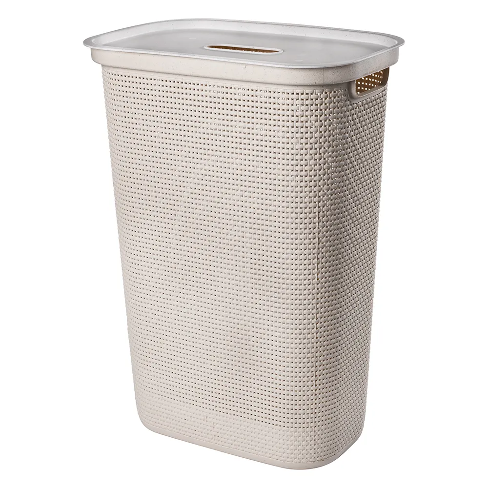 14921 CESTO PARA ROPAS ALTO 40L TEJER BEIGE