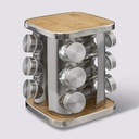 ESPECIERO GIRATORIO ACERO INOX Y BAMBU 189583
