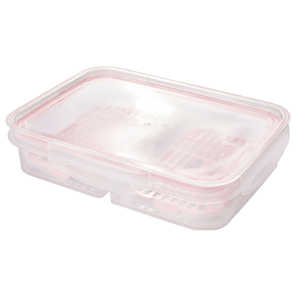 [234742] 14307 RECIPIENTE TRABA RECT C/ ESCURRIDOR 1,1L AZU