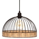 LAMPARA COLGANTE METAL NEGRO Y RATAN SUWA 173266