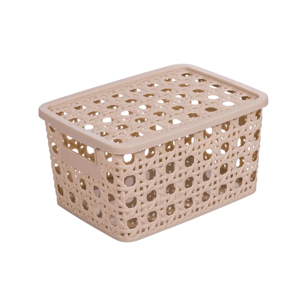 [250806] CAJA CON TAPA 8L RENDA BEIGE 15053