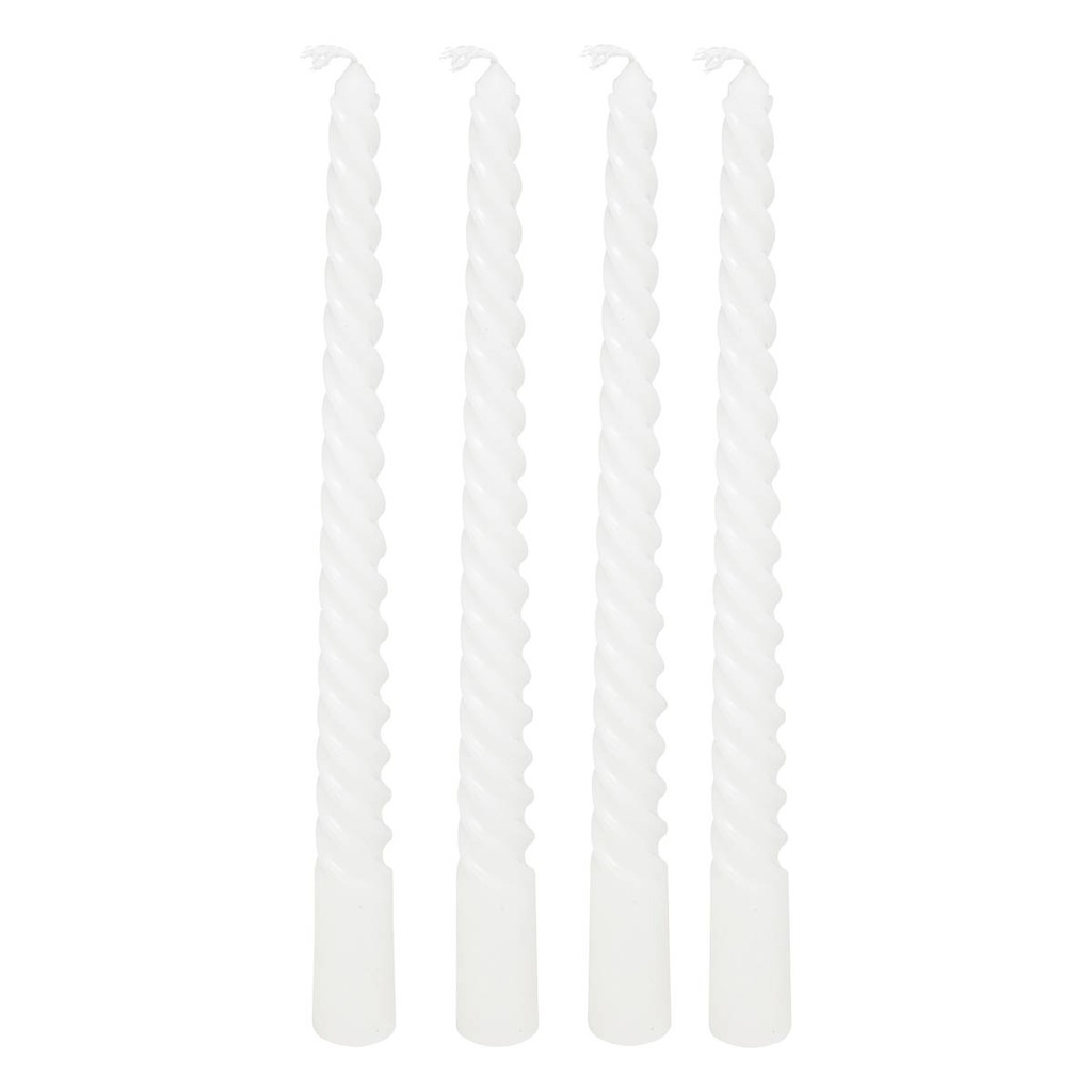 VELAS TORCIDAS BLANCAS MANY X4 H25 207036A