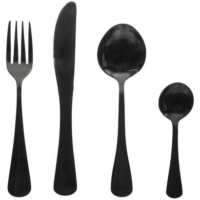 SET 16 CUBIERTOS NEGROS SHADOW  154001
