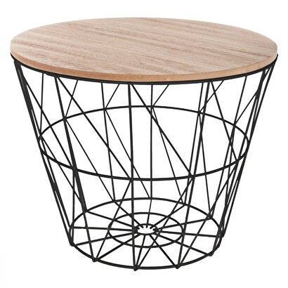 [271244] MESA LATERAL KUMI NEGRA METALICA SM 157055C