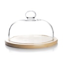 TAPA CRISTAL BASE MADERA 20CM 715520