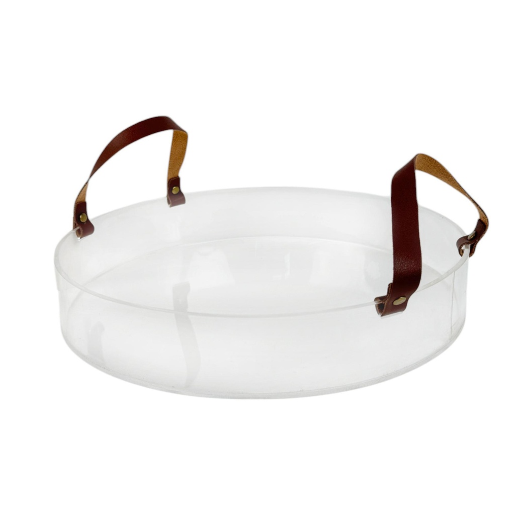 BANDEJA REDONDO C/ASAS CUERO 30X30X5CM 541-433038
