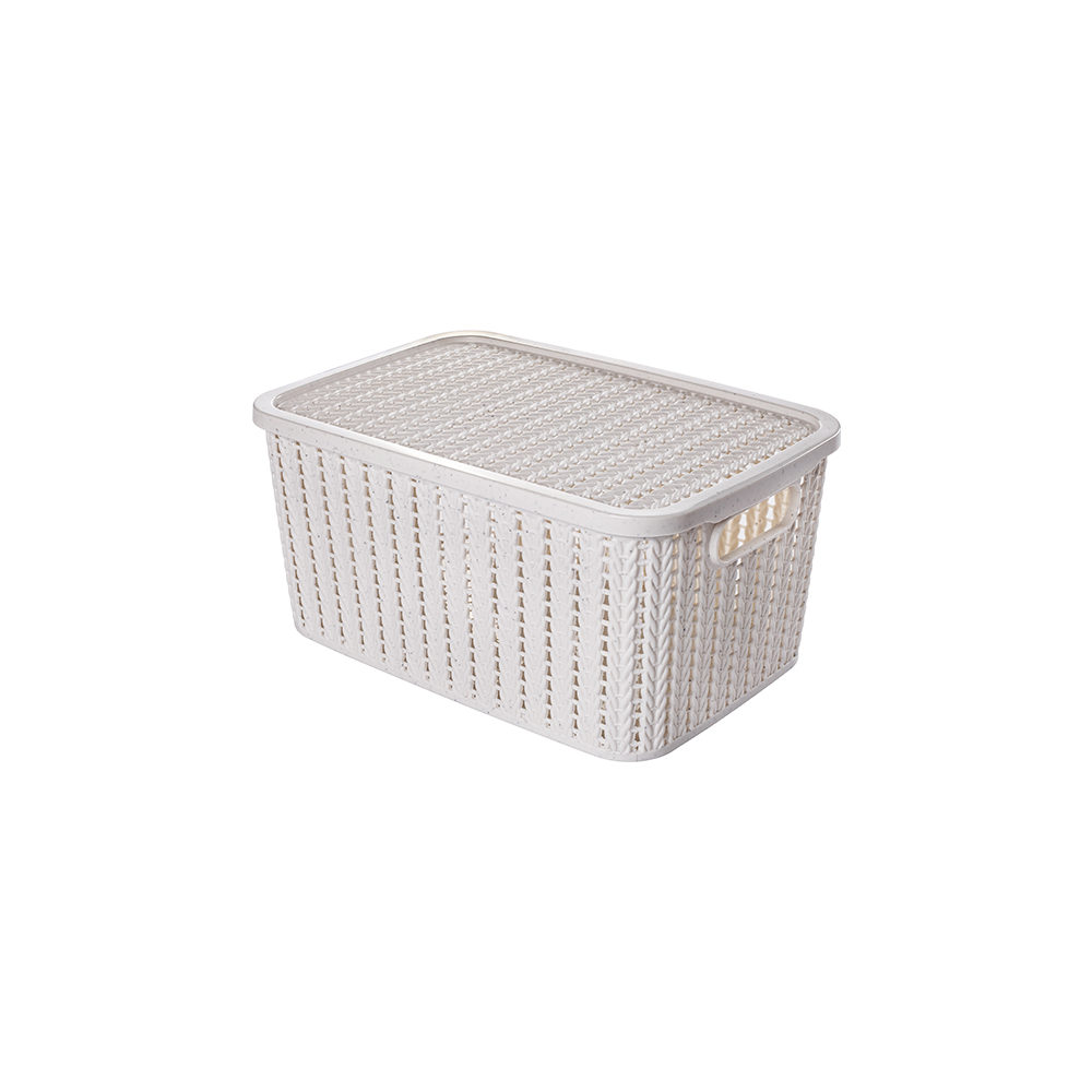 [250782] CAJA TRAMA CON TAPA 4,7L MÁRMOL BLANCO 233