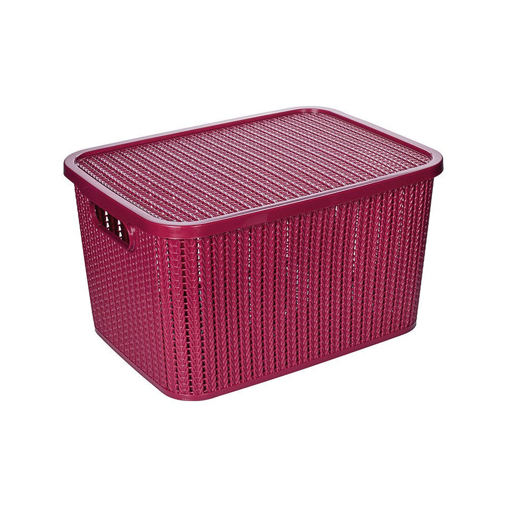 [250793] CAJA TRAMA CON TAPA 19L MÁRMOL 14520