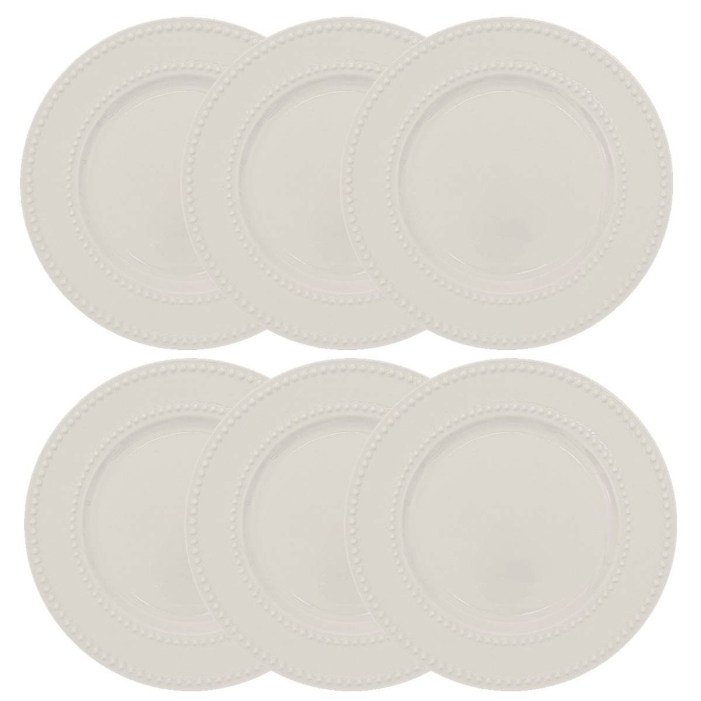 [263607] SET X 6 PLATO POSTRE PERLA D19 203327