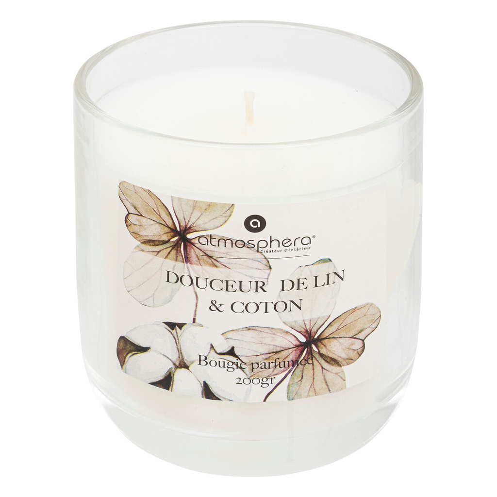 VELA PERFUMADA VIDRIO LINO OUDY 200G 200657C.