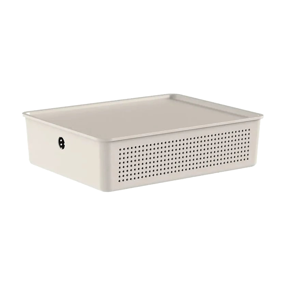 [268212] CESTO FLOW CON TAPA 34X27X10 BEIGE CFW405BGF