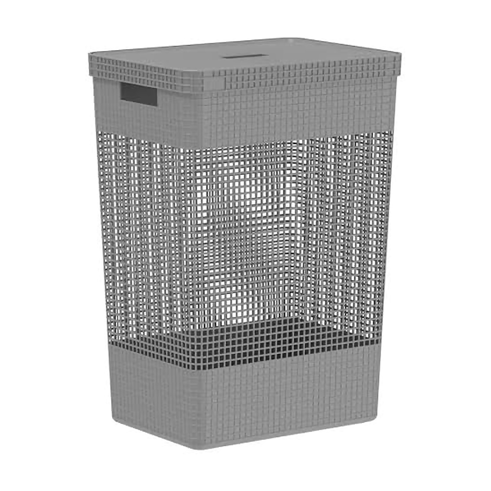 [268235] CESTA DE ROPAS GRID CON TAPA 49L GRIS CG450CHF