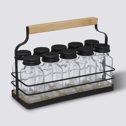 [271059] ESPECIERO METAL Y BAMBU SET 10 PIEZAS 209215