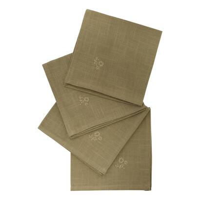 [272135] SERVILLETAS EMB JOY KAKI SET X4 40X40 215376C