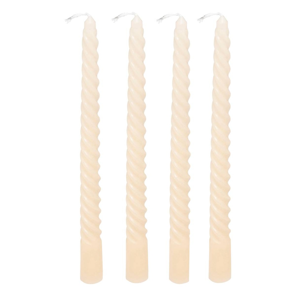 [251887] VELAS TORCIDAS MARFIL HUGO X4 H25 207036C