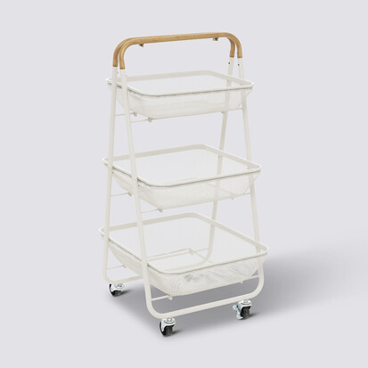 [252339] CARRO 3 NIVELES METAL + MADERA MAYAJ 190097A