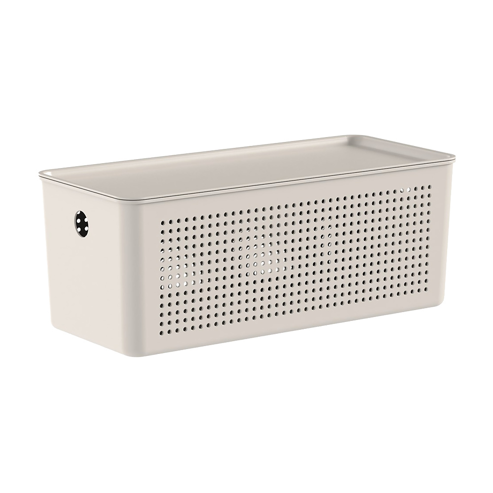 [268200] CESTO FLOW CON TAPA 34X15X14 BEIGE CFW255BGF