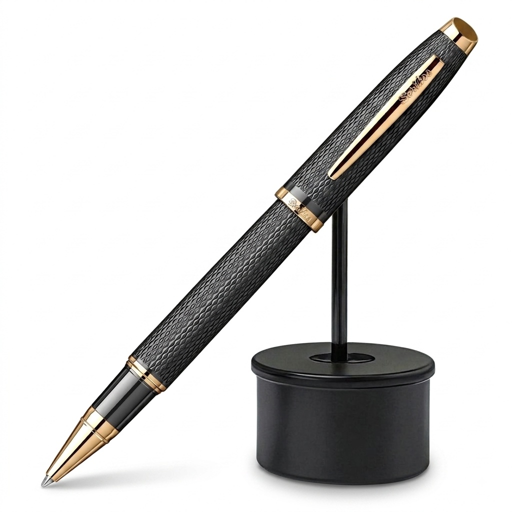 [272744] BOLIGRAFO EN CAJA LUX NEGRA MATE DORADA 96069