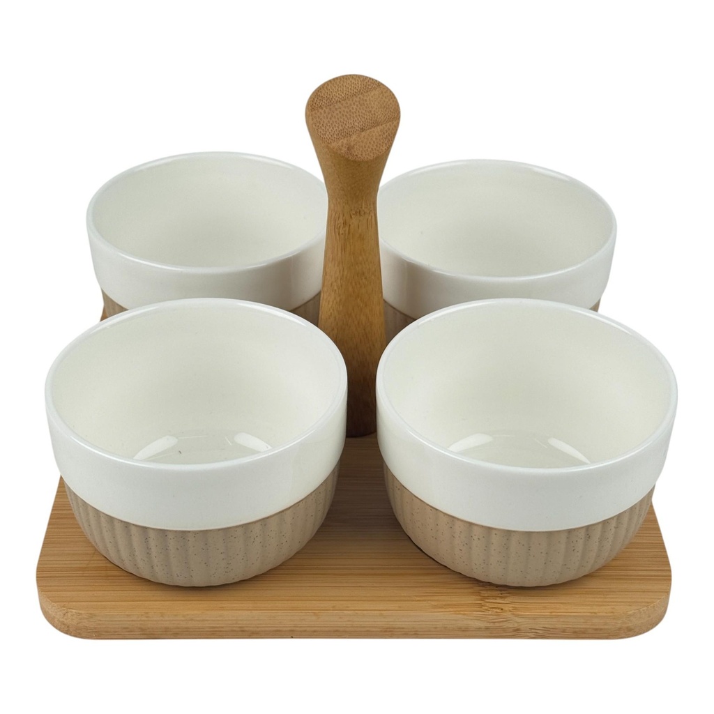 [269754] JUEGO DE BOWLS CON BASE 5 PIEZAS 19X19X 086-546269