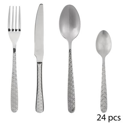 [271654] JUEGO CUBIERTOS ACERO INOXIDABLE 24 PZ FLOR 147810