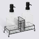 DISPENSADOR JABON LIQUIDO+PLATO NEGRO ED 190253