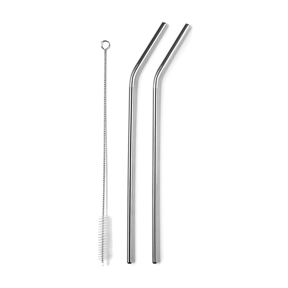 [273302] SET 4 PAJITAS INOX+CEPILLO LIMPIADOR 702110