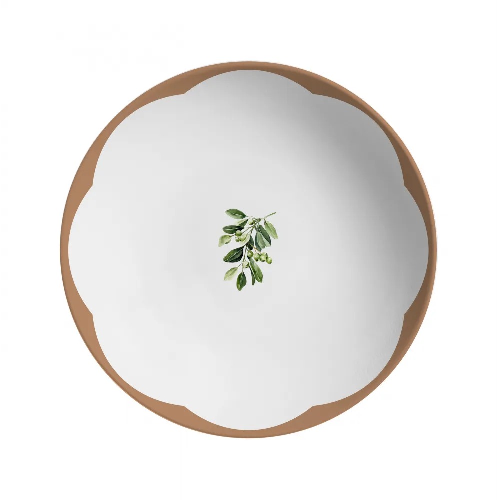 [234535] PLATO HONDO COUP OLIVEIRA MATTE 25 CM 7607-202