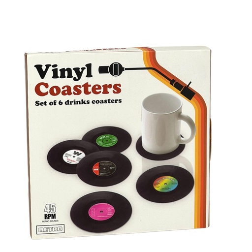 [248803] JG PORTAVASOS DISEÑO DISCO VINILO 6PZ  567-411330.