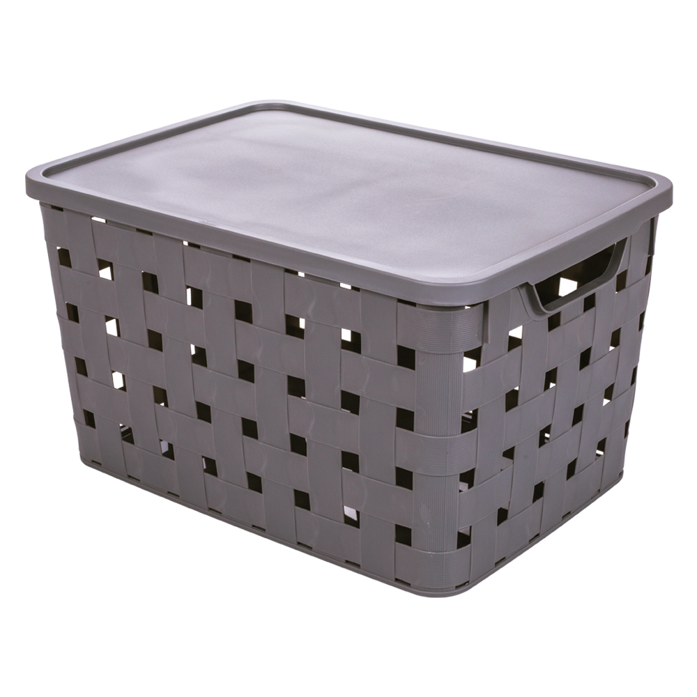 CAJA CON TAPA 29L TRENZA GRIS 15034