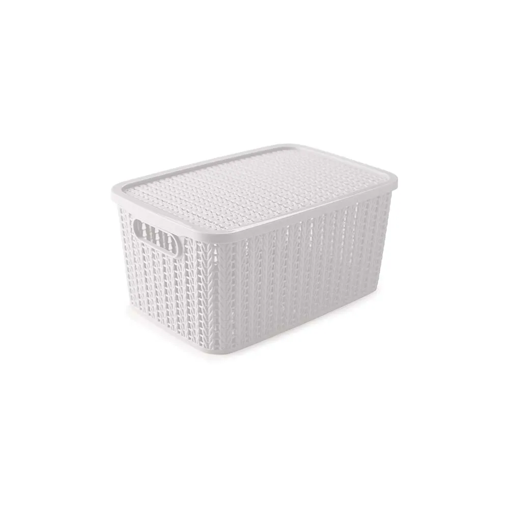 [250870] CAJA TRAMA CON TAPA 4,7L BLANCO 8647