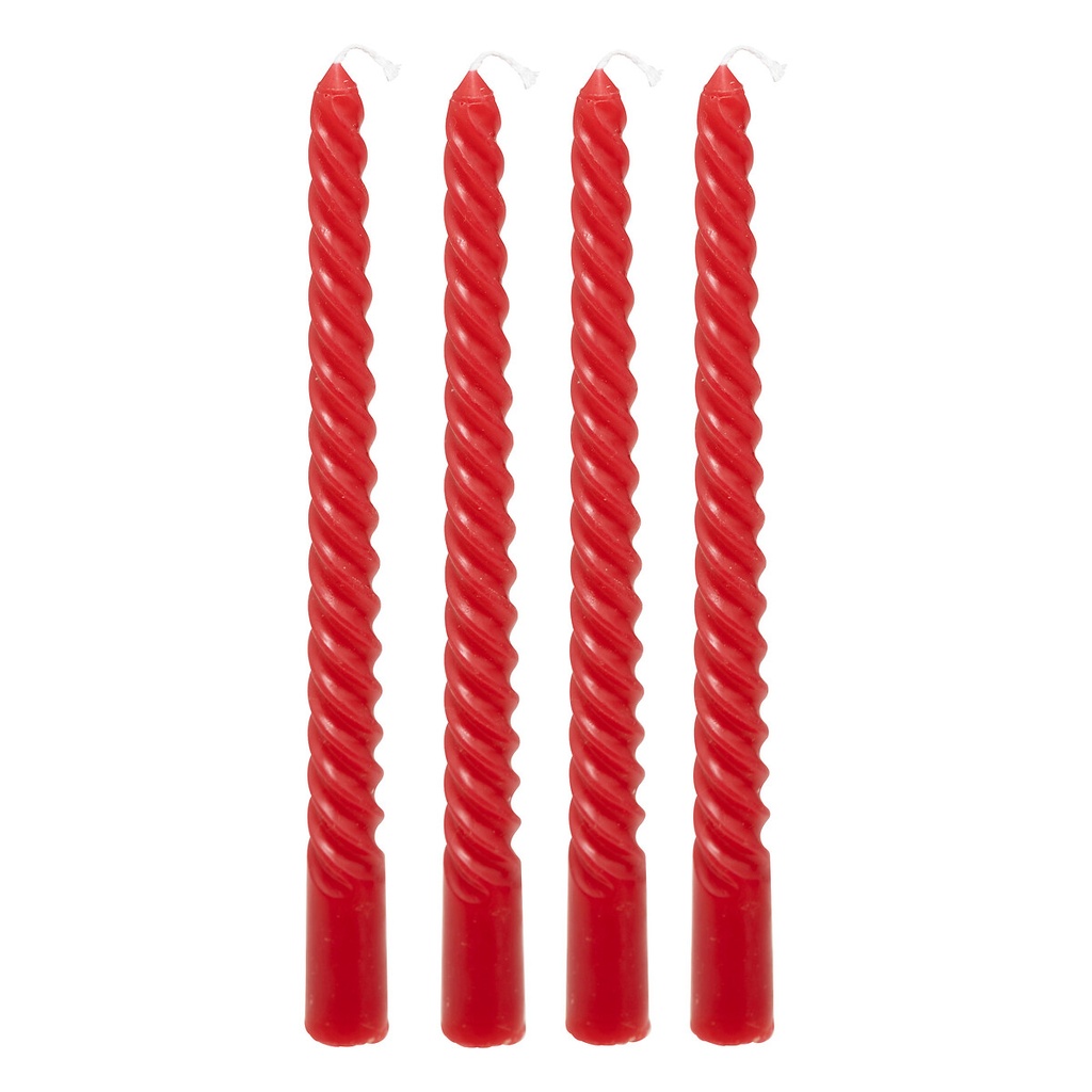 VELAS ROJAS HUGO TORCIDAS X4 H25 207036D
