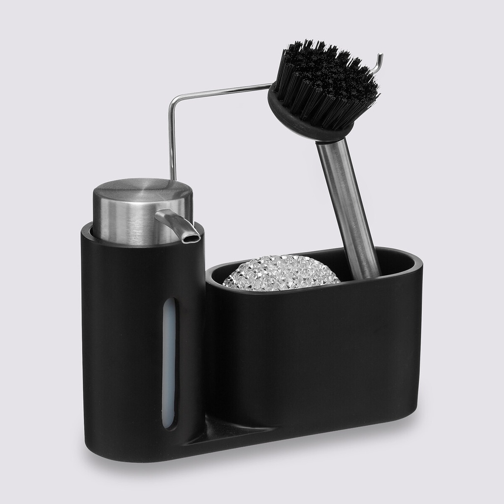 [252763] DISPENSADOR JABÓN + CEPILLO NEGRO 167702