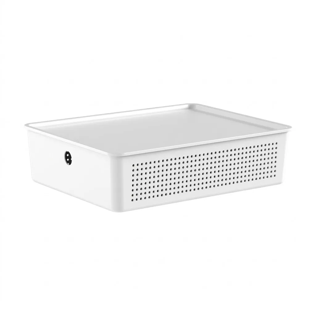 [268211] CESTO FLOW CON TAPA 34X27X10 BLANCO CFW405BCF