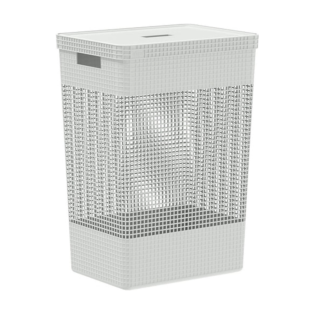 [268230] CESTA DE ROPAS GRID CON TAPA 49L BLANCO CG450BCOF