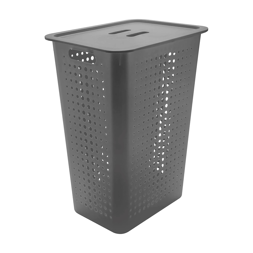 [268299] CESTA ORGANIZADORA CON TAPA 47L GRIS CO570CHF