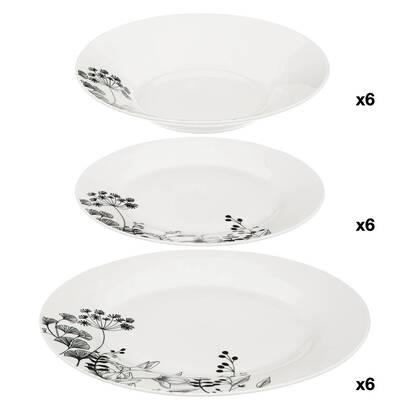 [271545] JUEGO 18P BLANCO FLORAL 154916