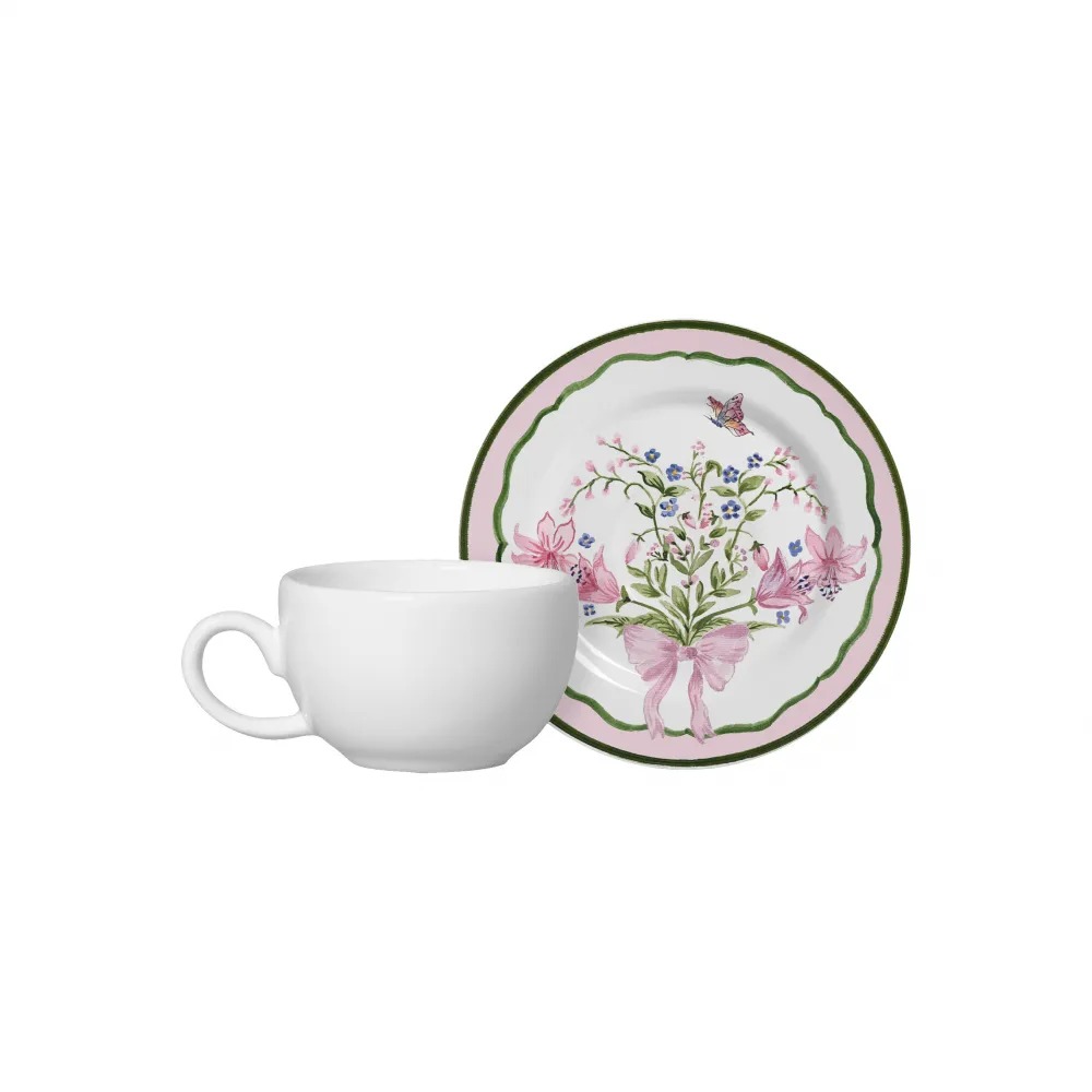 [273443] TAZA CAFE CON PLATILLO BELLE BOUQUET 85ML 1300-105